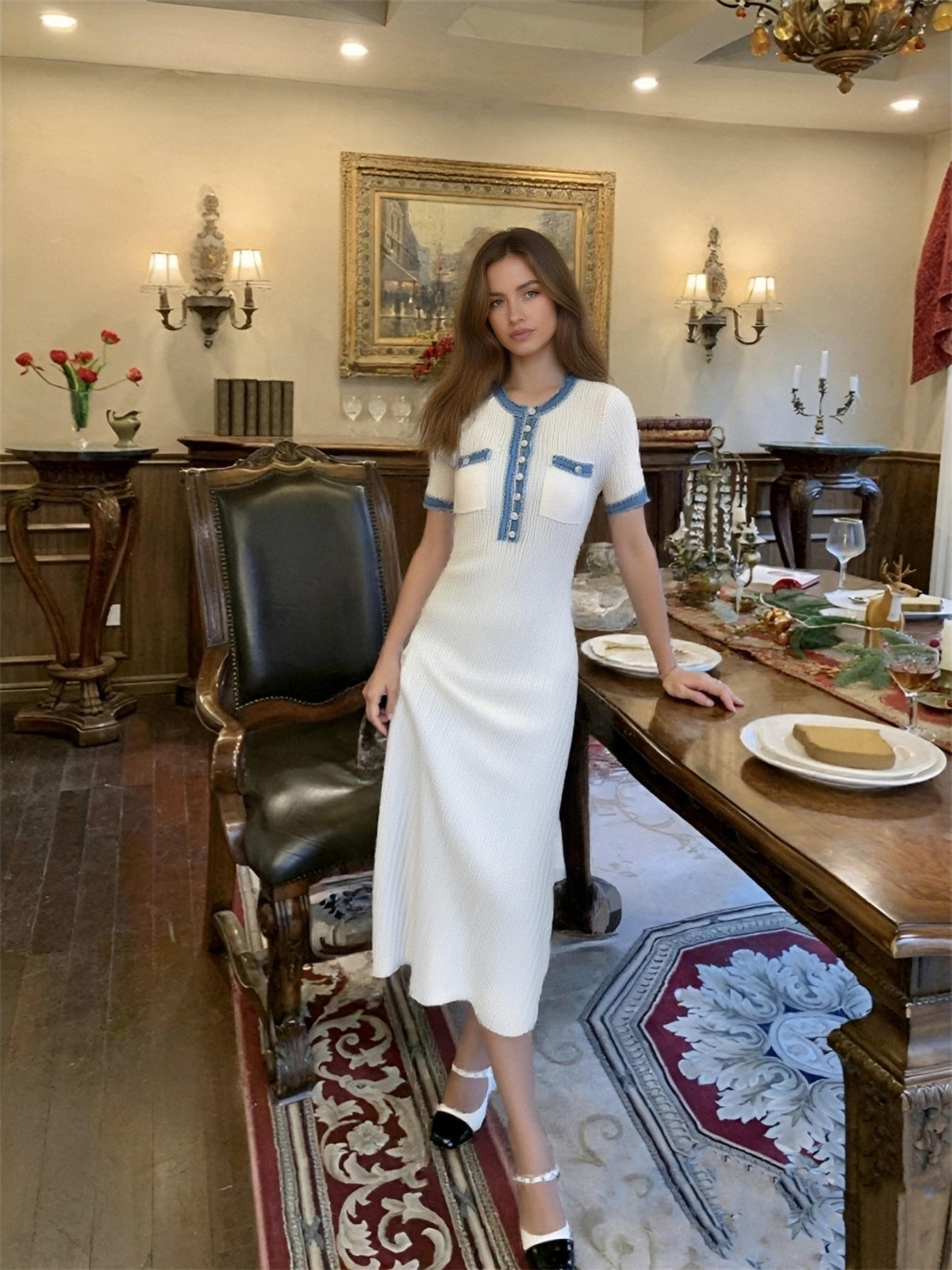 Robe d'été légère en tricot et denim ORIS WEAR