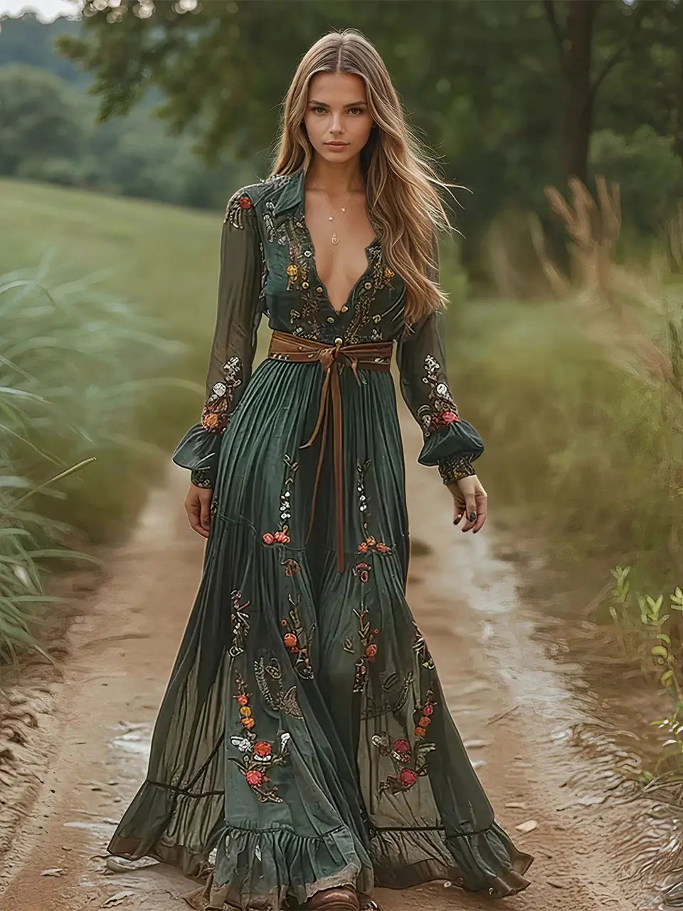 Silva | Robe Maxi Florale Bohémienne FRESH NORTH CO