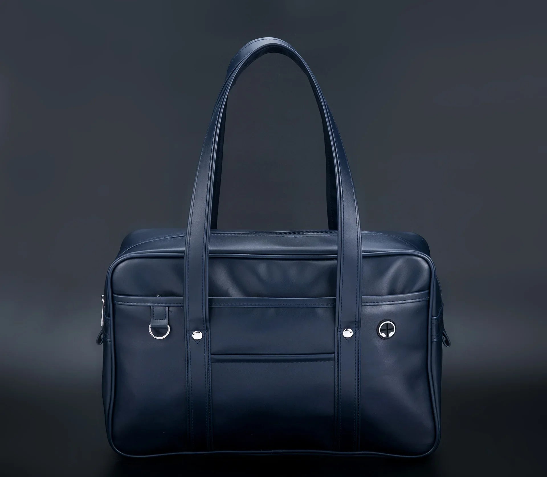 Sac à main cours lycée Lisa – Grand cabas stylé & pratique Bleu Marine / Cuir PU Souple Sac Cuir Femme