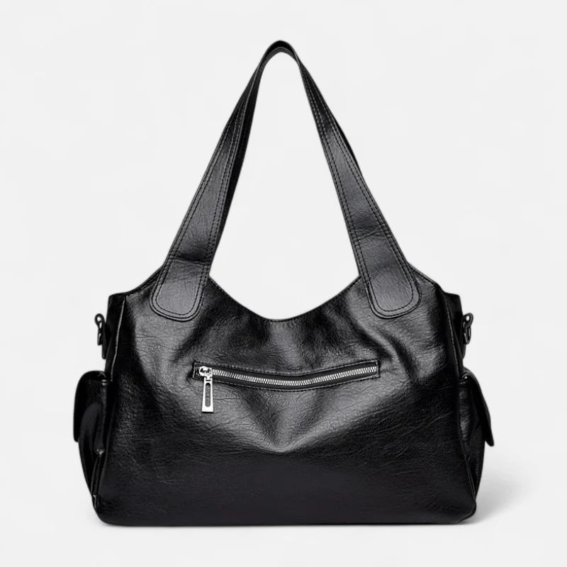 Grand sac à main de cours rétro souple à bandoulière Léonie
