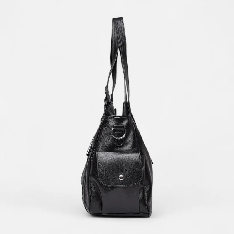 Grand sac à main de cours rétro souple à bandoulière Léonie