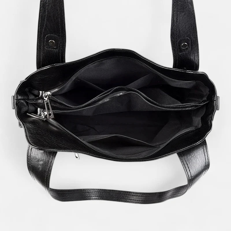 Grand sac à main de cours rétro souple à bandoulière Léonie
