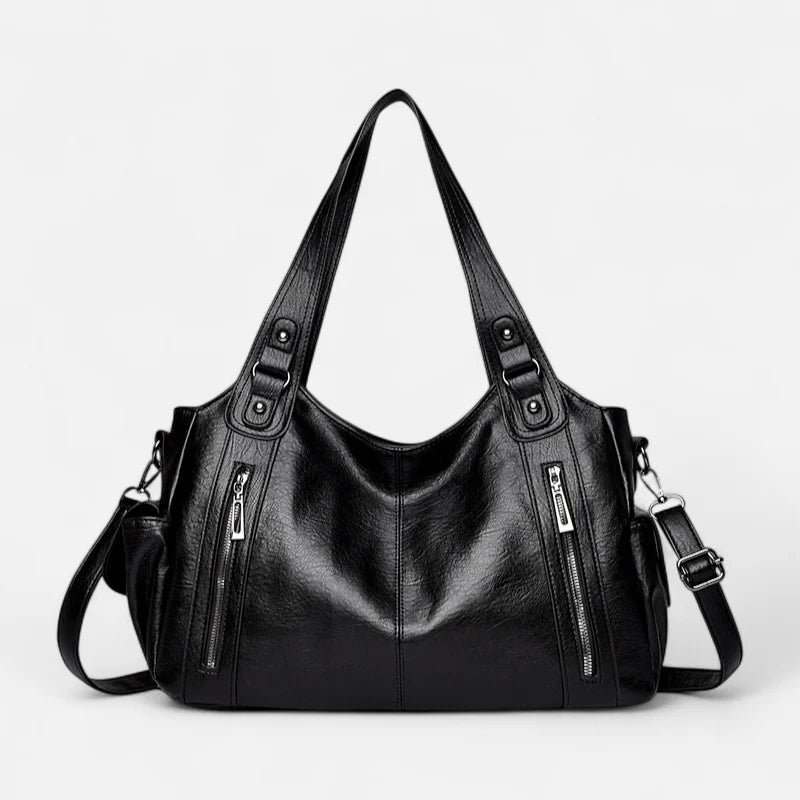 Grand sac à main de cours rétro souple à bandoulière Léonie