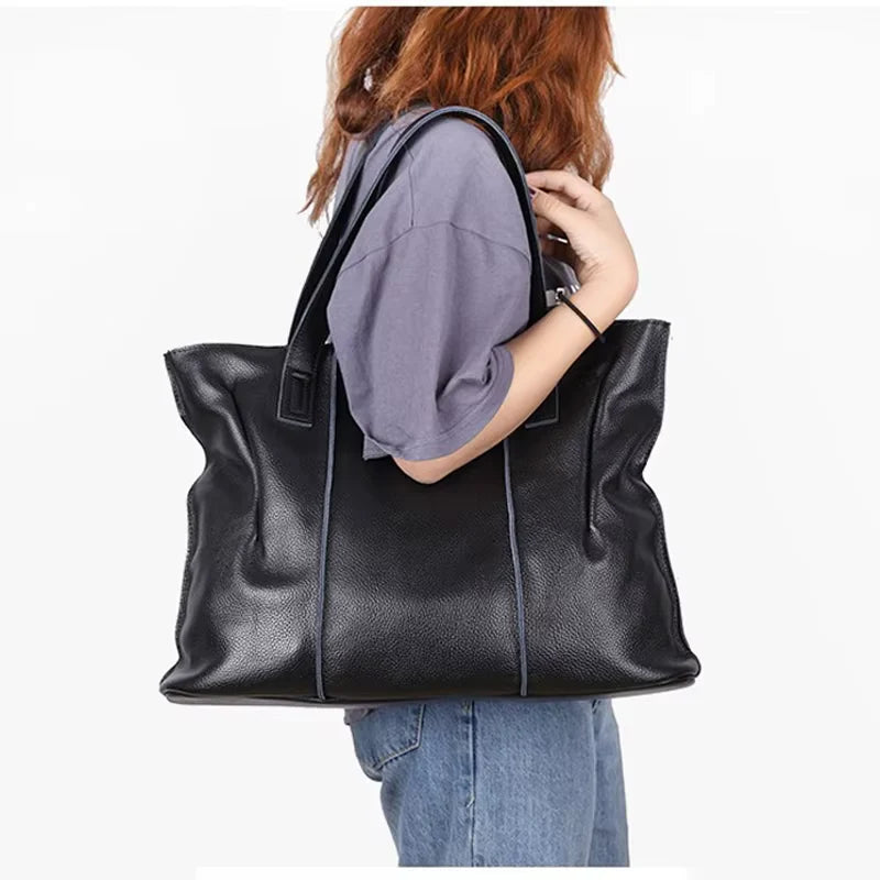 Sac Cabas Cuir Souple Femme – Grand Format et Couleurs Tendance Sac Cuir Femme