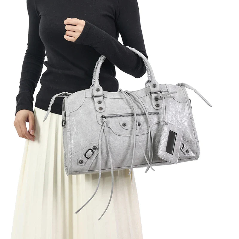 sac a main luxe oriana gris clair