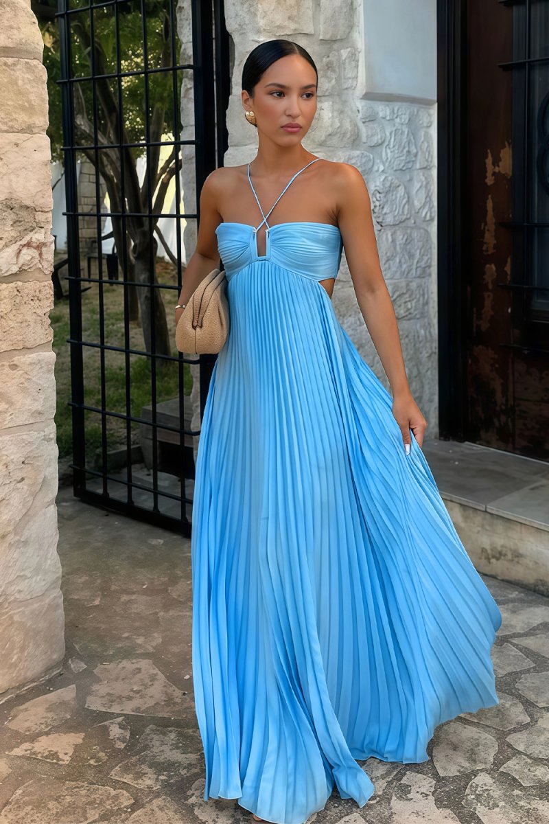 Robe Longue Plissée Sans Bretelles – Élégance Minimaliste d'Été ORIS WEAR
