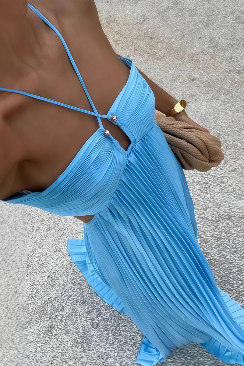 Robe Longue Plissée Sans Bretelles – Élégance Minimaliste d'Été ORIS WEAR