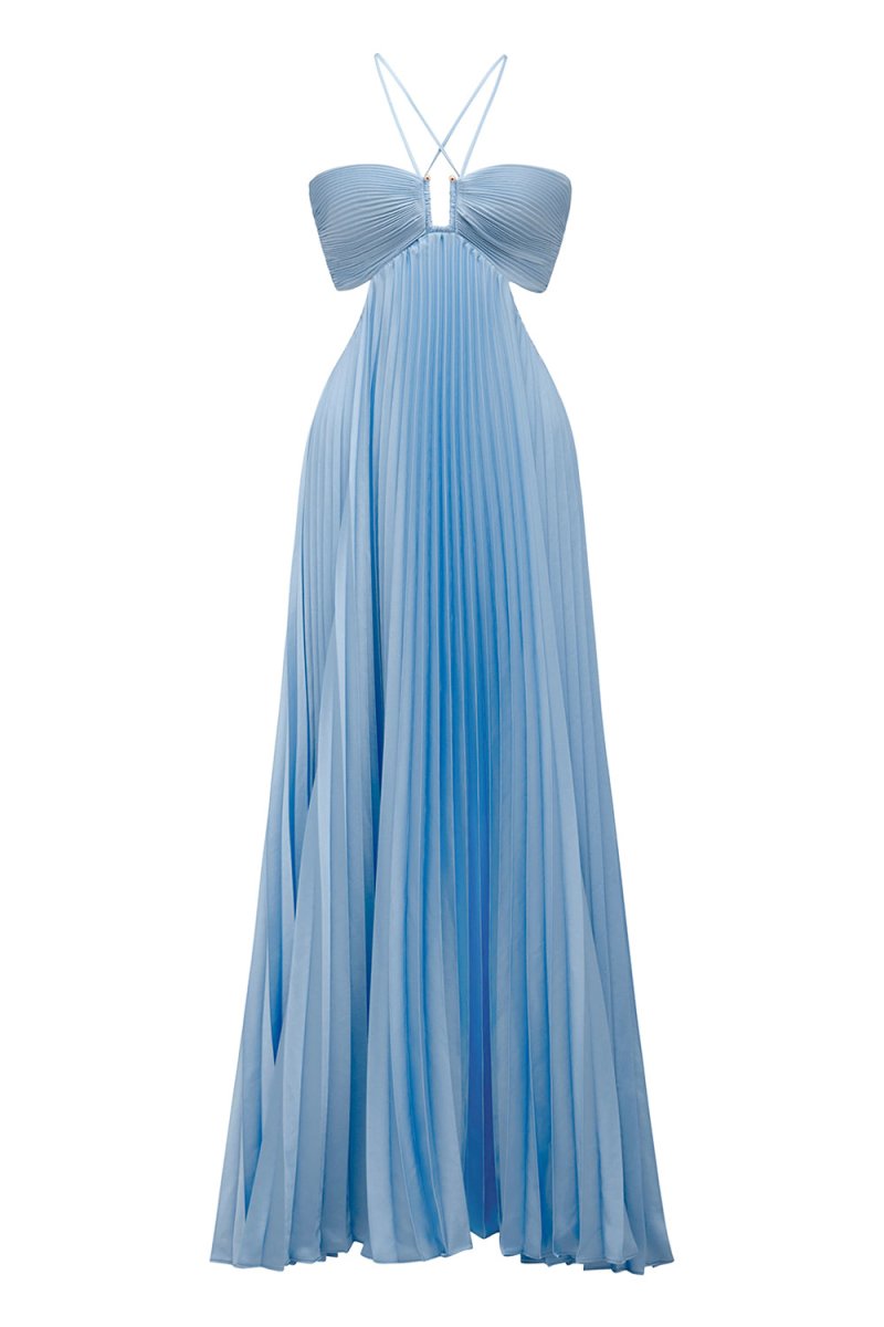 Robe Longue Plissée Sans Bretelles – Élégance Minimaliste d'Été ORIS WEAR