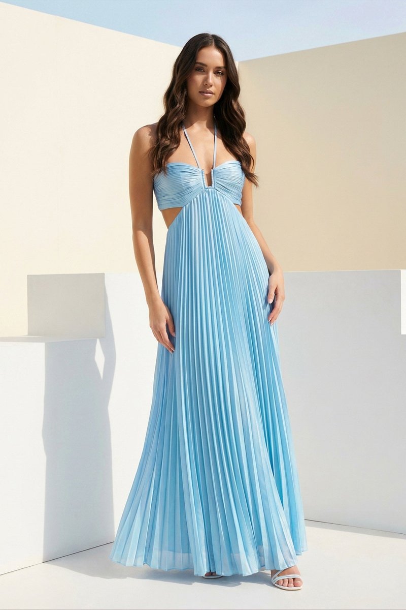 Robe Longue Plissée Sans Bretelles – Élégance Minimaliste d'Été ORIS WEAR